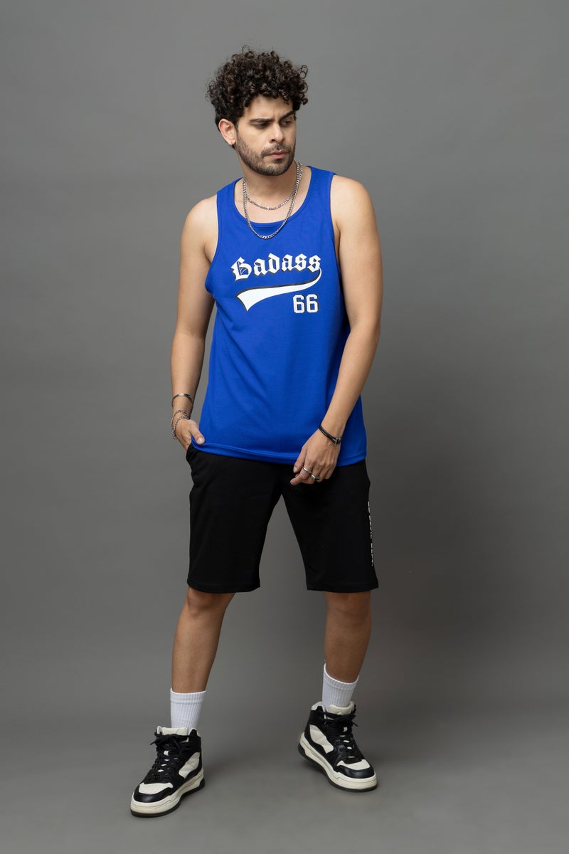 Go Devil Badass 66 Blue Sleeveless Vest for Men - Image 1